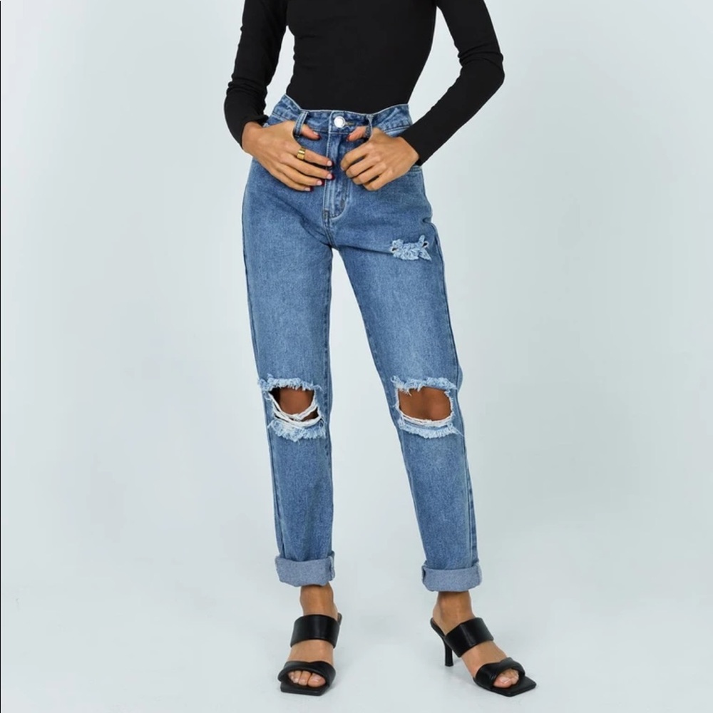 High waisted distressed mom jean from princess Polly